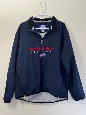 Vintage Reebok NFL Buffalo Bills Equipment Navy Pullover with White Mesh Lining